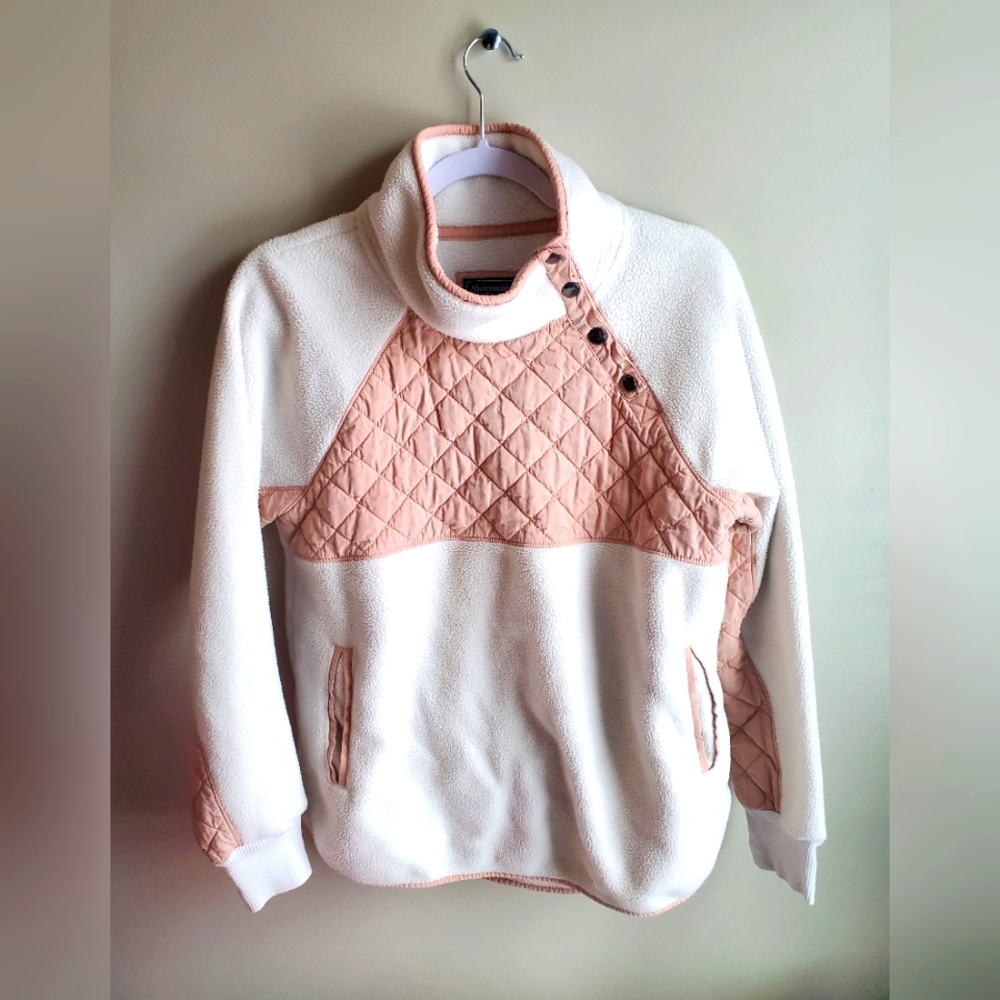 Abercrombie & Fitch Asymmetrical Snap Up Fleece Sweatshirt Medium